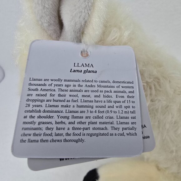 Aurora Handmade Plush Flopsie Llama Toy 12" Cream Soft Polyester Stuffed Animal - Picture 7 of 13